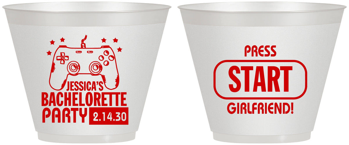 Custom Bachelorette 9 oz Wine Frosted Cups - Video Games | 60009