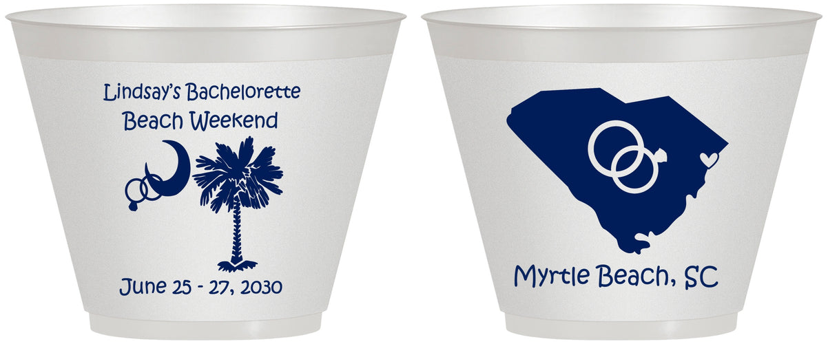 Custom Bachelorette 9 oz Wine Frosted Cups - South Carolina | 60012