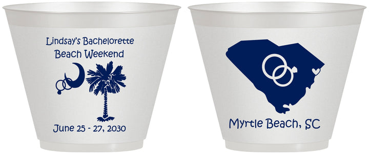 Custom Bachelorette 9 oz Wine Frosted Cups - South Carolina | 60012