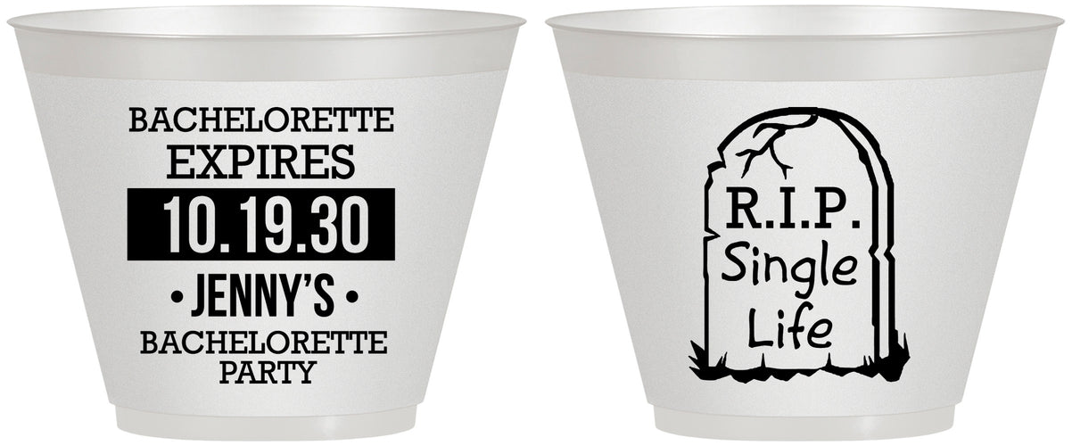 Custom Bachelorette 9 oz Wine Frosted Cups - Rip Single Life | 60014