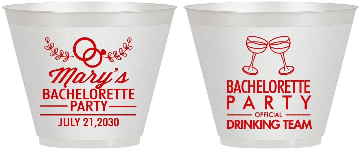 Custom Bachelorette 9 oz Wine Frosted Cups - Official Drink Team | 60017