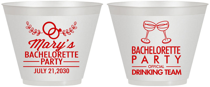Custom Bachelorette 9 oz Wine Frosted Cups - Official Drink Team | 60017