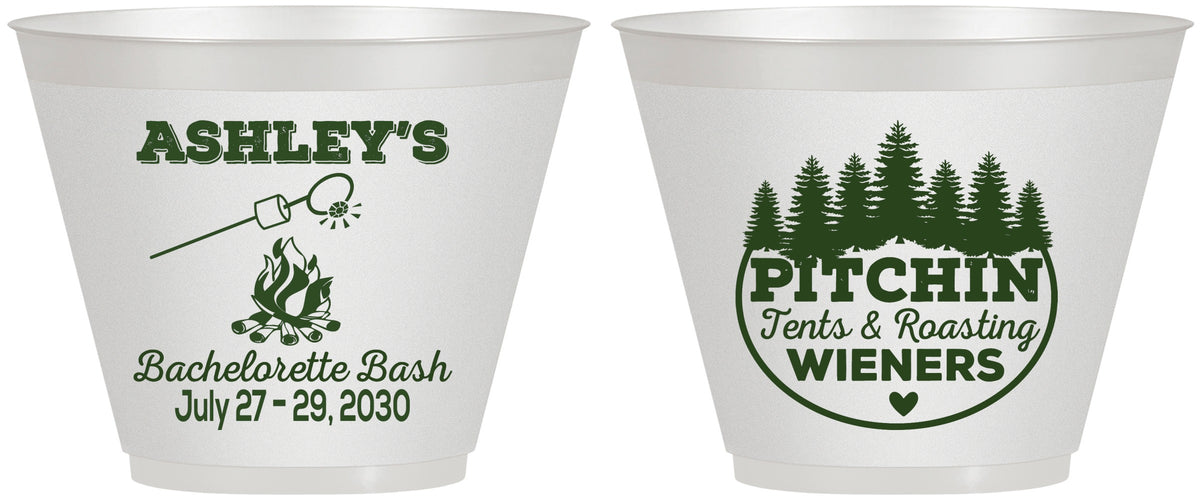 Custom Bachelorette 9 oz Wine Frosted Cups - Camping | 60018