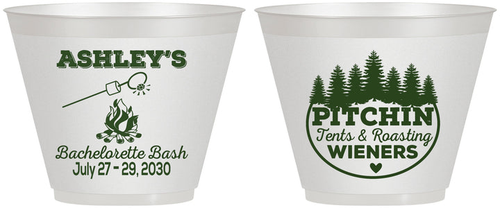 Custom Bachelorette 9 oz Wine Frosted Cups - Camping | 60018