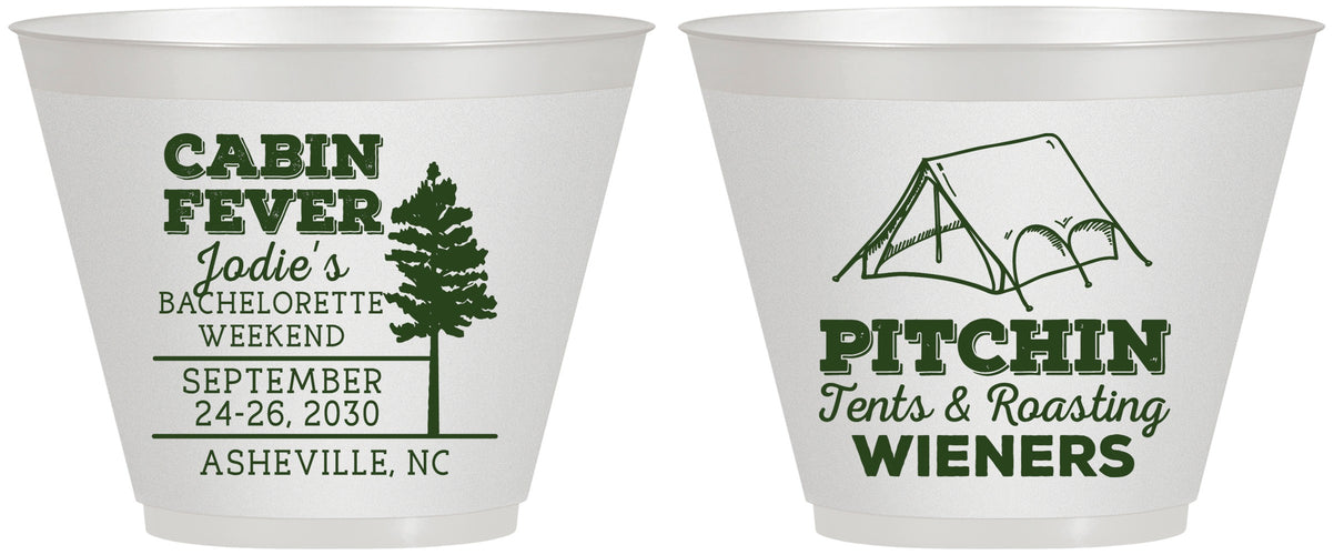 Custom Bachelorette 9 oz Wine Frosted Cups - Camping | 60019