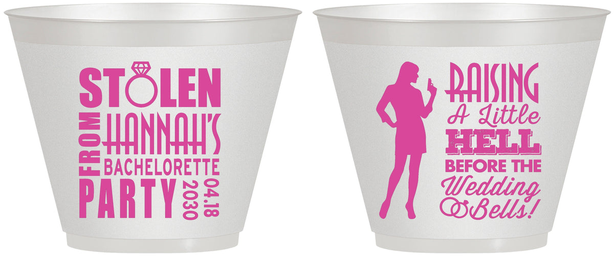 Custom Bachelorette 9 oz Wine Frosted Cups - Raising A Little Hell | 60020