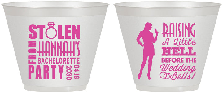 Custom Bachelorette 9 oz Wine Frosted Cups - Raising A Little Hell | 60020