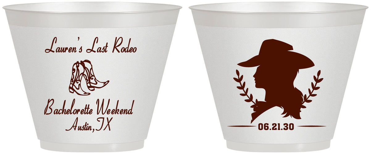Custom Bachelorette 9 oz Wine Frosted Cups - Last Rodeo | 60022