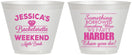 Custom Bachelorette 9 oz Wine Frosted Cups - Something Borrowed | 60028