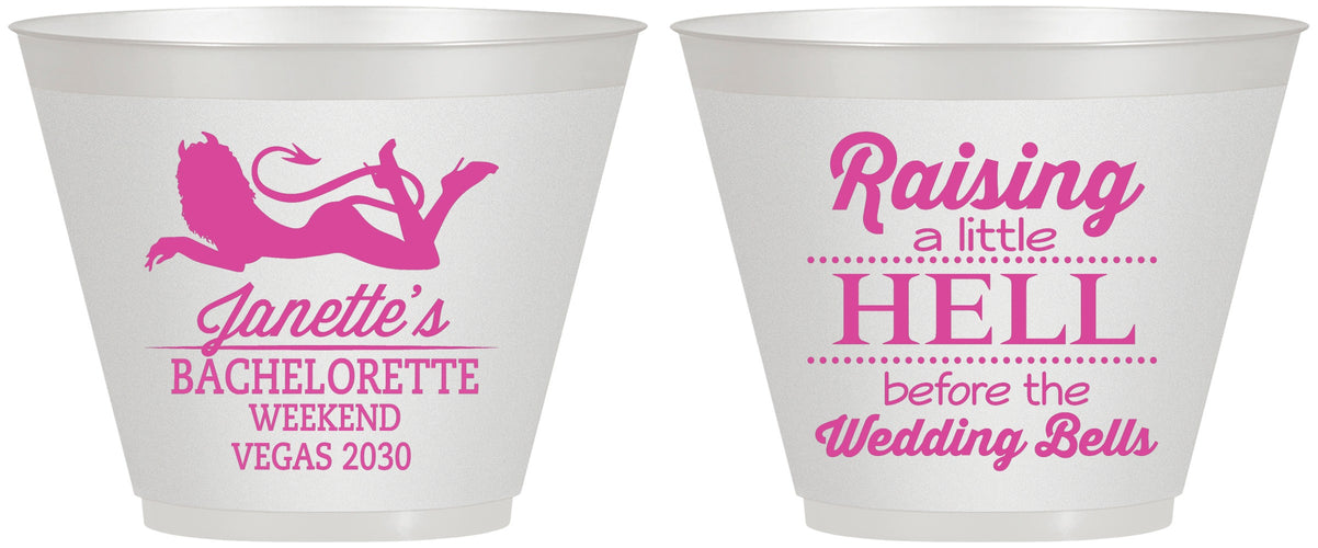 Custom Bachelorette 9 oz Wine Frosted Cups - Raising A Little Hell | 60030