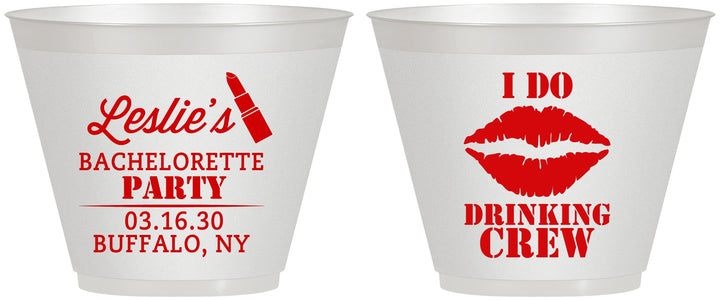 Custom Bachelorette 9 oz Wine Frosted Cups - I Do Drinking Team | 60031