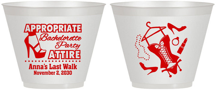 Custom Bachelorette 9 oz Wine Frosted Cups - Last Walk | 60032
