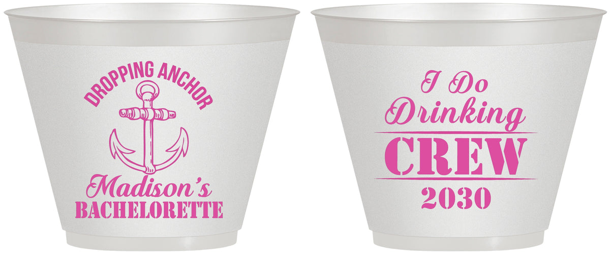 Custom Bachelorette 9 oz Wine Frosted Cups - I Do Drinking Team | 60038
