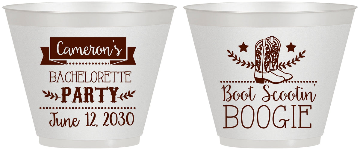 Custom Bachelorette 9 oz Wine Frosted Cups - Cowgirl | 60040