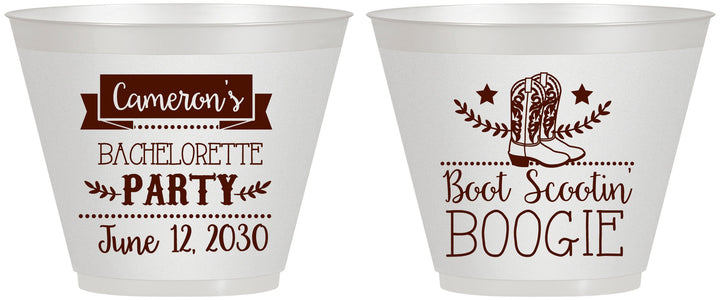 Custom Bachelorette 9 oz Wine Frosted Cups - Cowgirl | 60040
