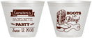 Custom Bachelorette 9 oz Wine Frosted Cups - Boots And Bling | 60044
