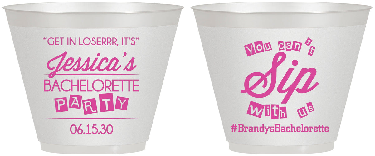 Custom Bachelorette 9 oz Wine Frosted Cups - Cant Sip With Us | 60050