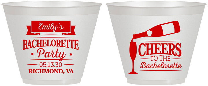 Custom Bachelorette 9 oz Wine Frosted Cups - Cheers | 60052