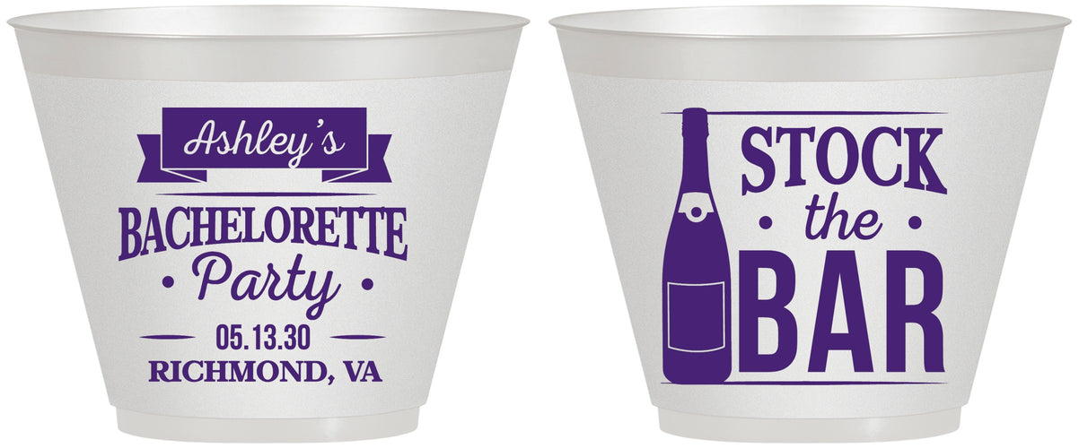 Custom Bachelorette 9 oz Wine Frosted Cups - Stock The Bar | 60053