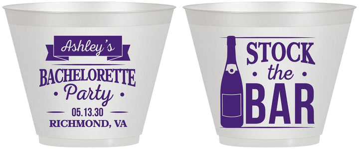 Custom Bachelorette 9 oz Wine Frosted Cups - Stock The Bar | 60053