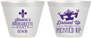 Custom Bachelorette 9 oz Wine Frosted Cups - Mardi Gras | 60061