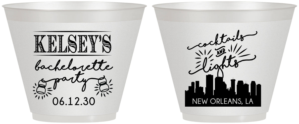 Custom Bachelorette 9 oz Wine Frosted Cups - New Orleans | 60066