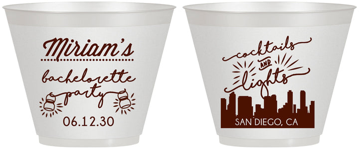 Custom Bachelorette 9 oz Wine Frosted Cups - San Diego | 60067