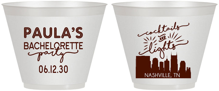 Custom Bachelorette 9 oz Wine Frosted Cups - Nashville | 60068