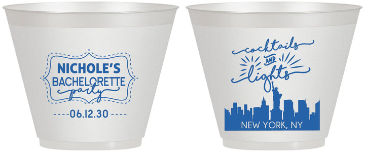 Custom Bachelorette 9 oz Wine Frosted Cups - New York | 60069