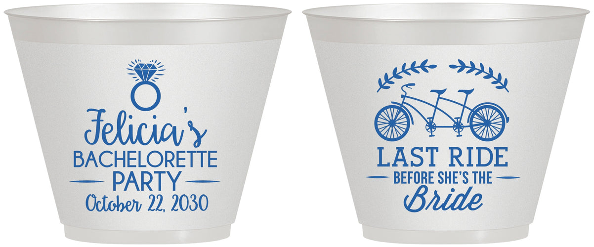 Custom Bachelorette 9 oz Wine Frosted Cups - Last Ride Before Bride | 60073