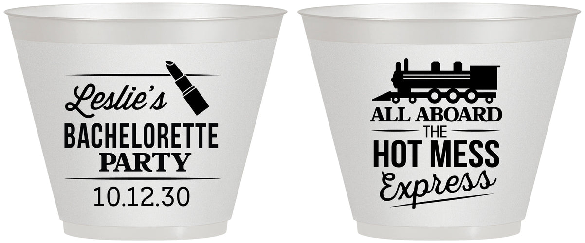 Custom Bachelorette 9 oz Wine Frosted Cups - Hot Mess Express | 60075