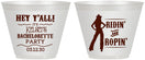 Custom Bachelorette 9 oz Wine Frosted Cups - Ridin And Ropin | 60078