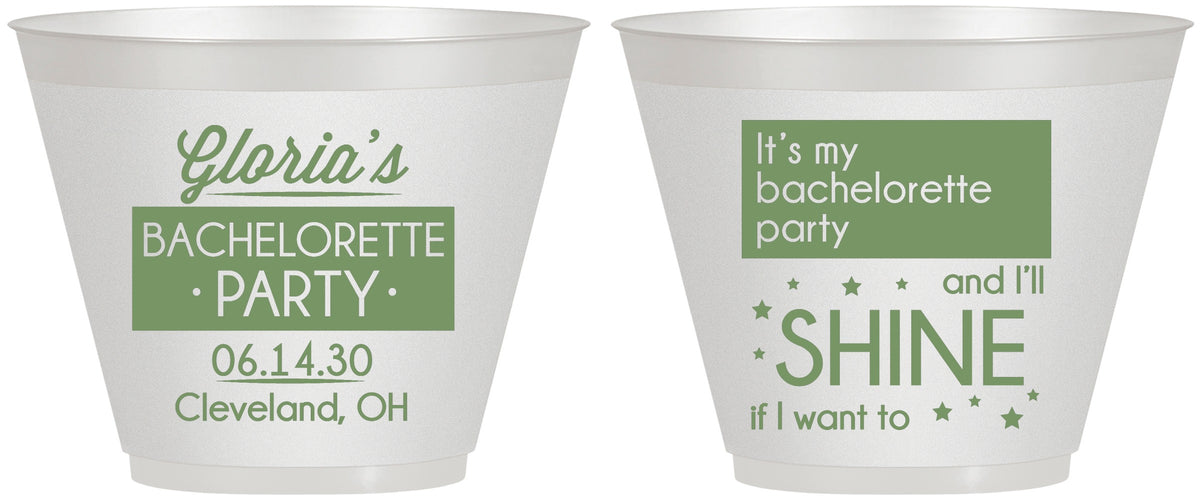 Custom Bachelorette 9 oz Wine Frosted Cups - Shine | 60080