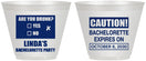 Custom Bachelorette 9 oz Wine Frosted Cups - Caution | 60082