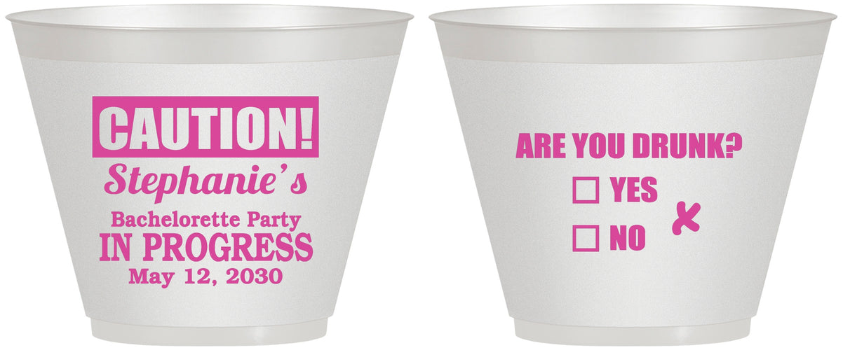 Custom Bachelorette 9 oz Wine Frosted Cups - Drunk Yes Or No | 60083