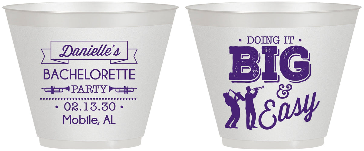Custom Bachelorette 9 oz Wine Frosted Cups - New Orleans | 60084