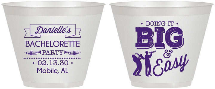 Custom Bachelorette 9 oz Wine Frosted Cups - New Orleans | 60084