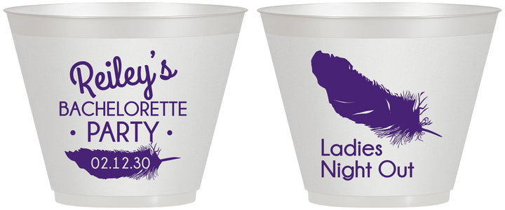 Custom Bachelorette 9 oz Wine Frosted Cups - Ladies Night Out | 60087
