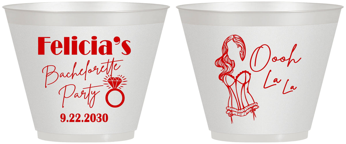 Custom Bachelorette 9 oz Wine Frosted Cups - Paris | 60090