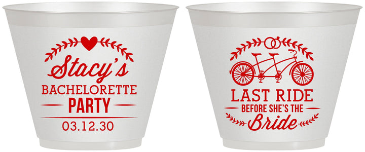 Custom Bachelorette 9 oz Wine Frosted Cups - Last Ride Before Bride | 60093