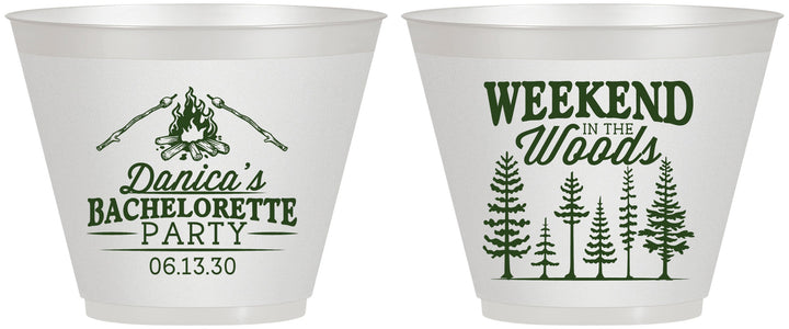 Custom Bachelorette 9 oz Wine Frosted Cups - Camping | 60094