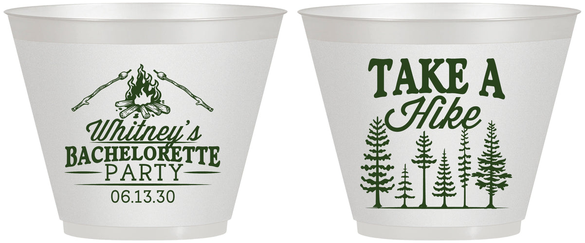 Custom Bachelorette 9 oz Wine Frosted Cups - Camping | 60098