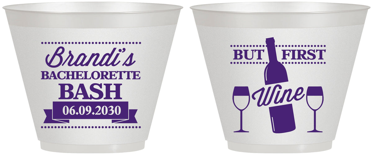 Custom Bachelorette 9 oz Wine Frosted Cups - Wine | 60099