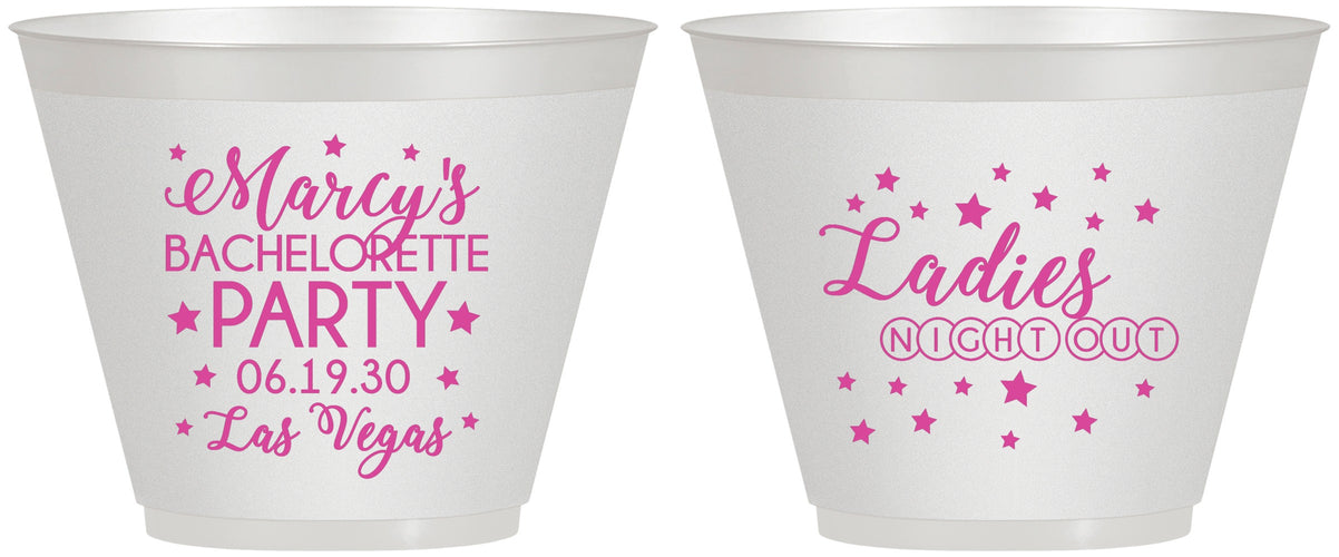 Custom Bachelorette 9 oz Wine Frosted Cups - Ladies Night Out | 60101