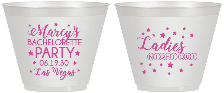 Custom Bachelorette 9 oz Wine Frosted Cups - Ladies Night Out | 60101