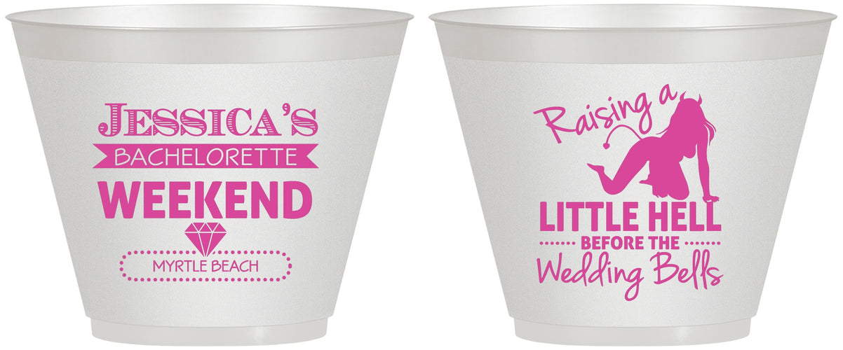 Custom Bachelorette 9 oz Wine Frosted Cups - Raising A Little Hell | 60105