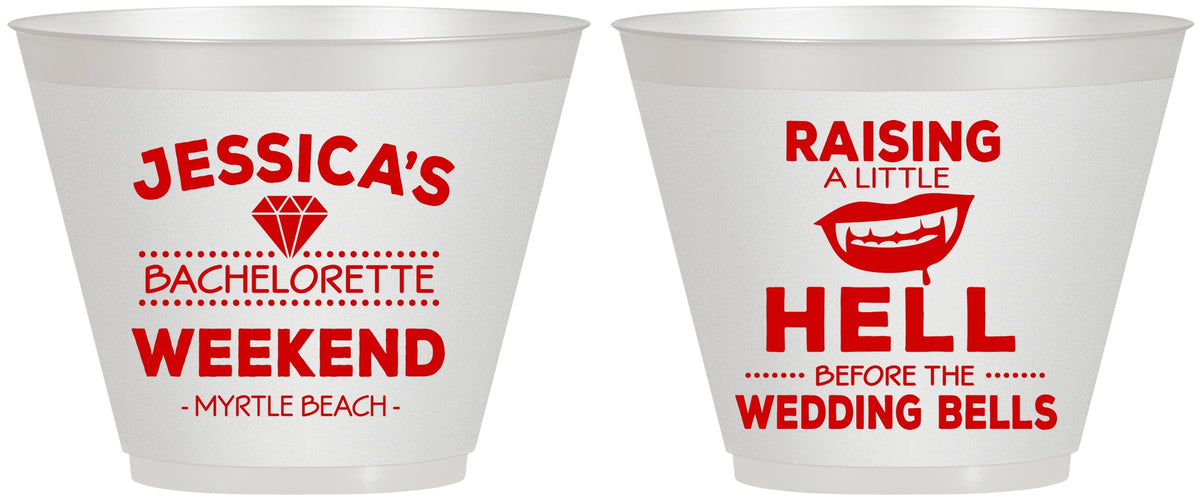 Custom Bachelorette 9 oz Wine Frosted Cups - Raising A Little Hell | 60106