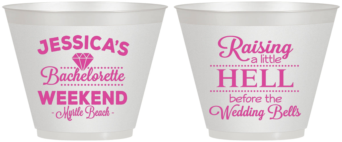 Custom Bachelorette 9 oz Wine Frosted Cups - Raising A Little Hell | 60107