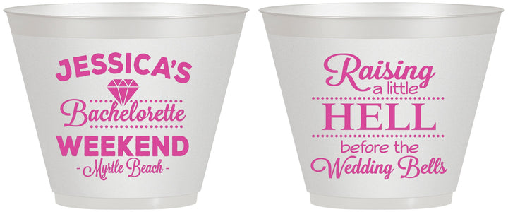 Custom Bachelorette 9 oz Wine Frosted Cups - Raising A Little Hell | 60107