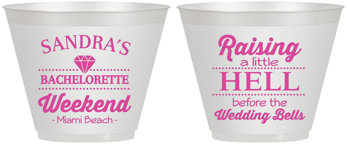 Custom Bachelorette 9 oz Wine Frosted Cups - Raising A Little Hell | 60108
